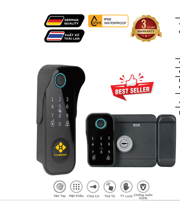 Chi tiết thiết kế Khóa cổng Hubert HB CC78 Black Chi tiết thiết kế Khóa cổng Hubert HB CC78 Black