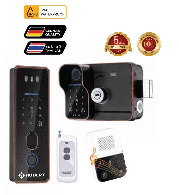 Khóa cổng Hubert HB CCI5 EU Face ID, kết nối app