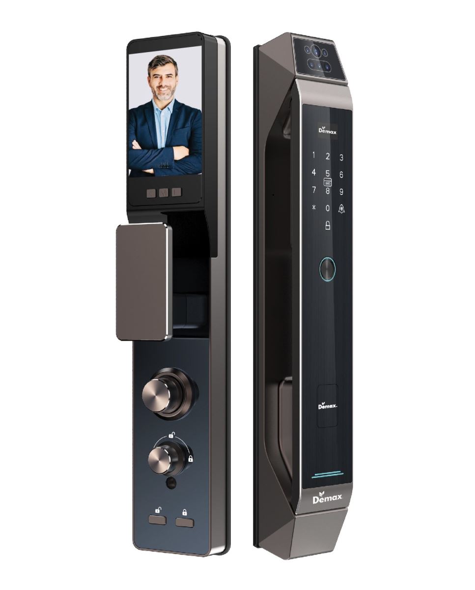 Khóa Face ID Demax EL968 CNC Brown App wifi, màn hình