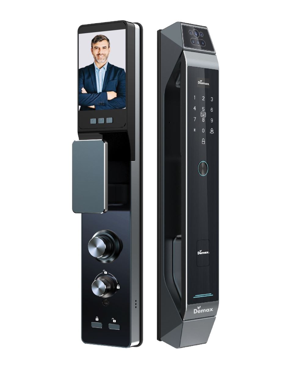 Khóa Face ID Demax EL968 CNC Grey App wifi, màn hình