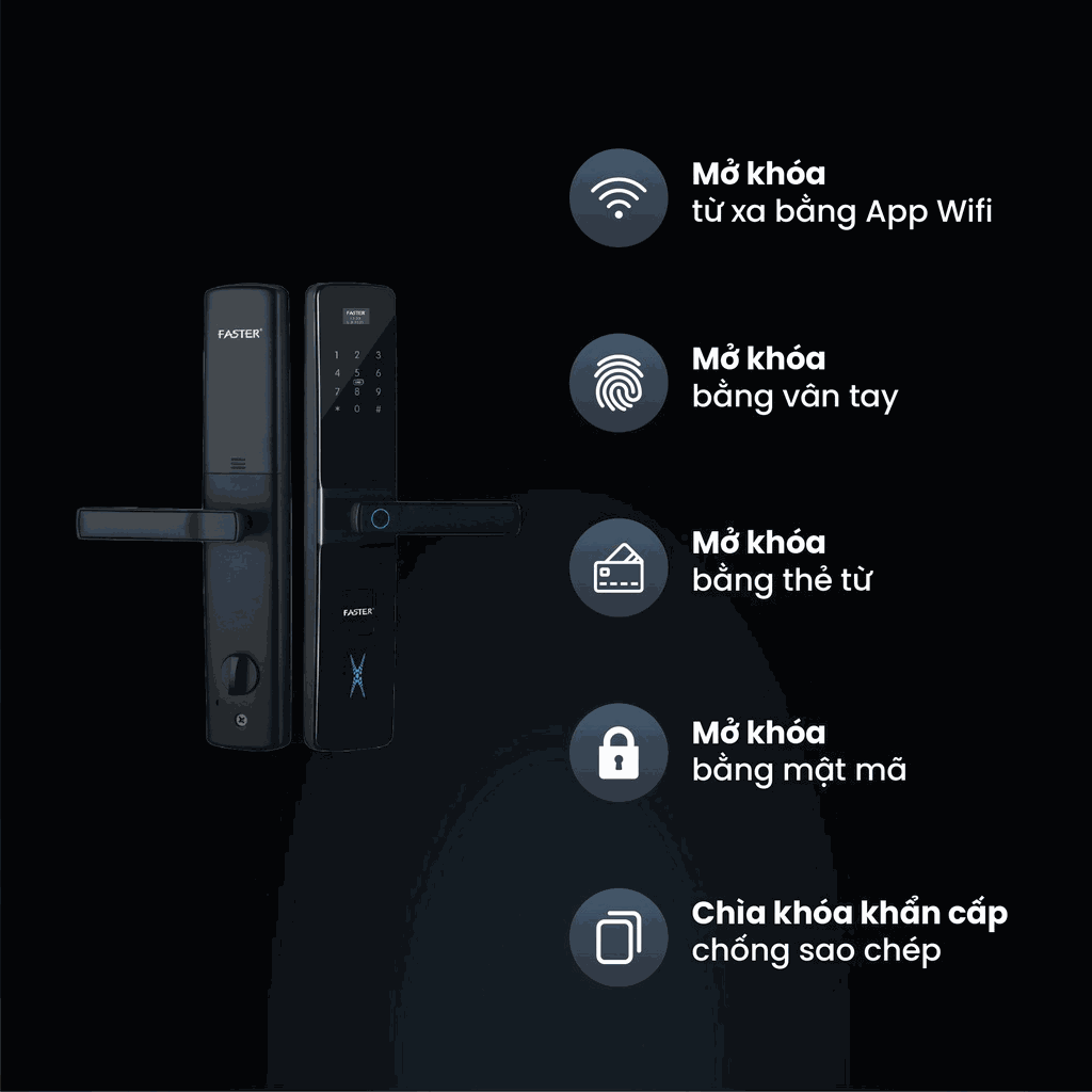 Khóa vân tay Faster FS800 APP-BR chính hãng Khóa vân tay Faster FS800 APP-BR chính hãng