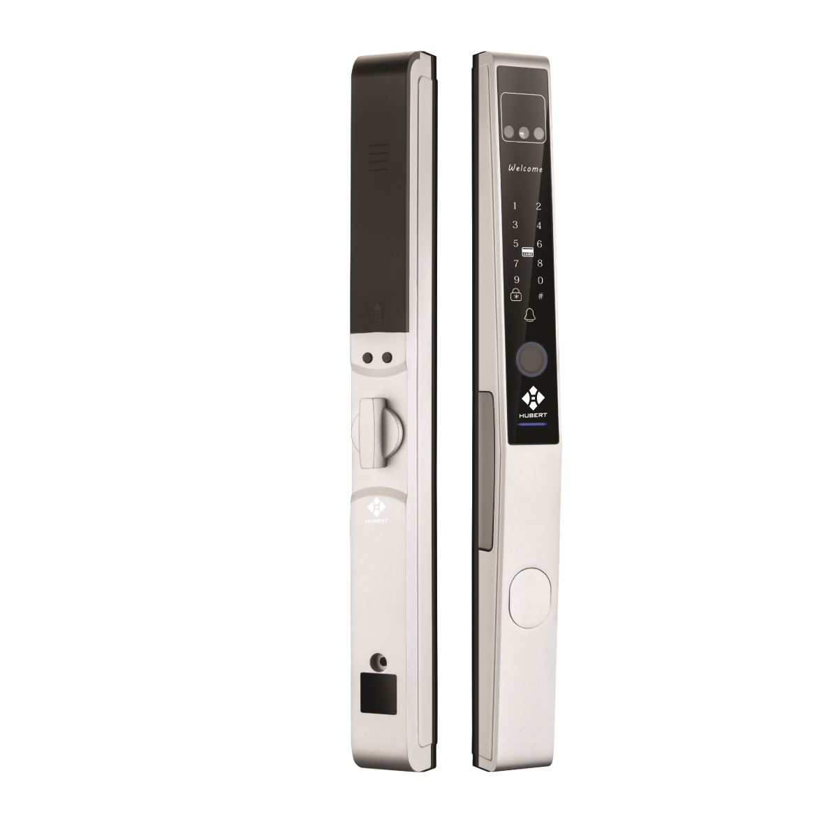 Khóa cửa nhôm Hubert HB CN82F Silver Face ID, App wifi