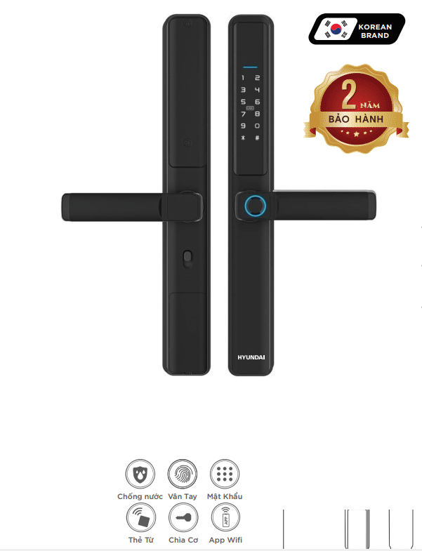 Khóa cửa nhôm Hyundai HY-SLS003 Black chính hãng Khóa cửa nhôm Hyundai HY-SLS003 Black chính hãng
