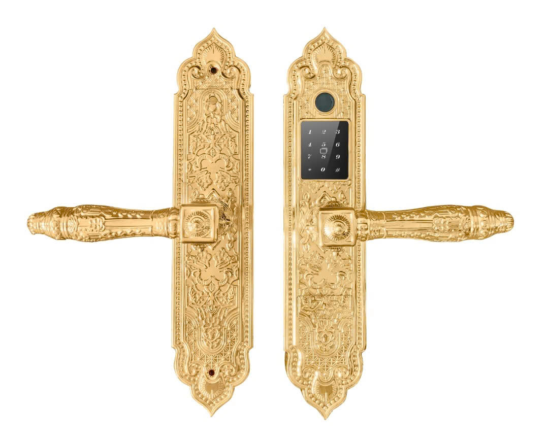 Khóa tân cổ điển Demax EL350 24k Gold Remote App wifi