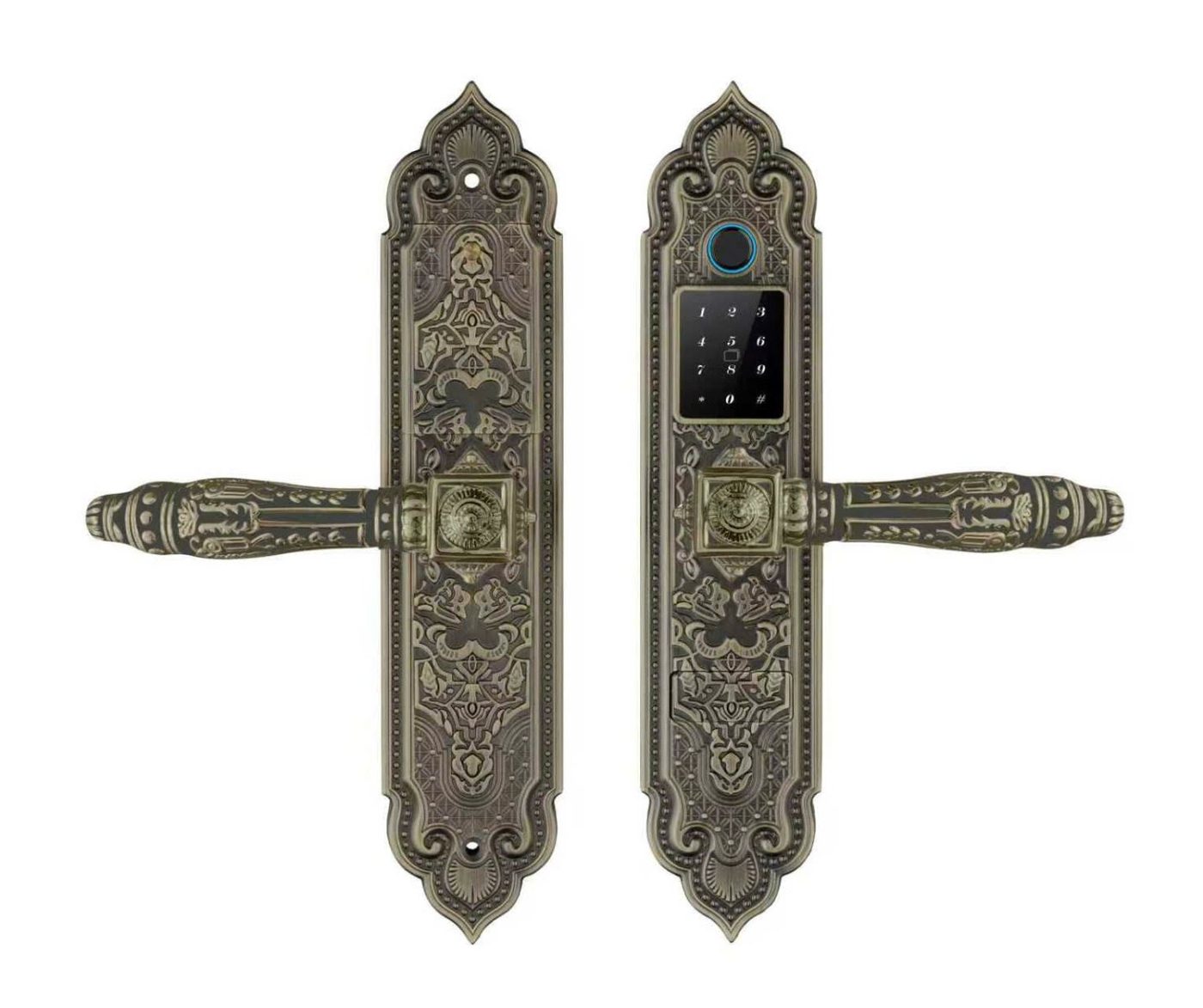 Khóa tân cổ điển Demax EL350 Green Bronze App wifi