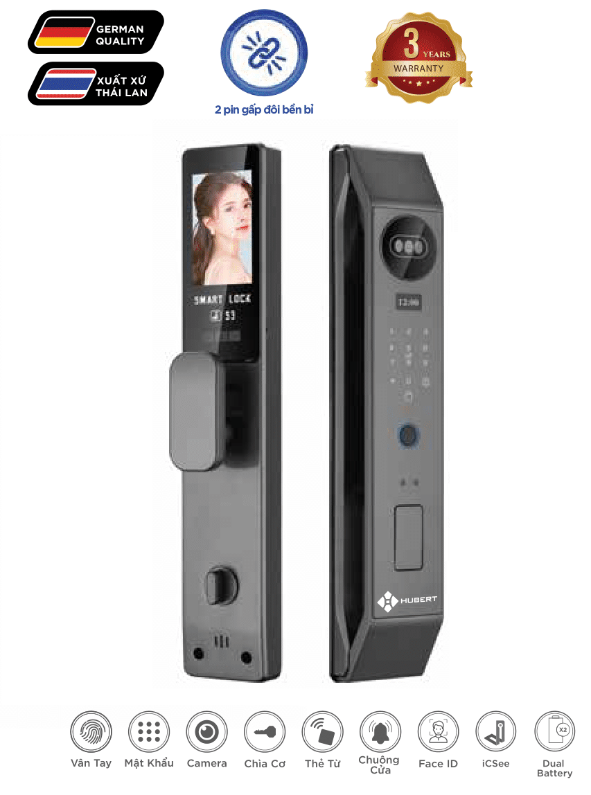 Khóa Face ID Hubert HB CG80F App wifi