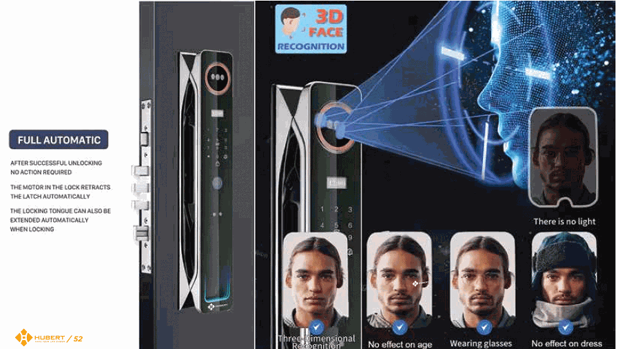 Khóa Face ID Hubert HB CG85VF chính hãng Khóa Face ID Hubert HB CG85VF chính hãng