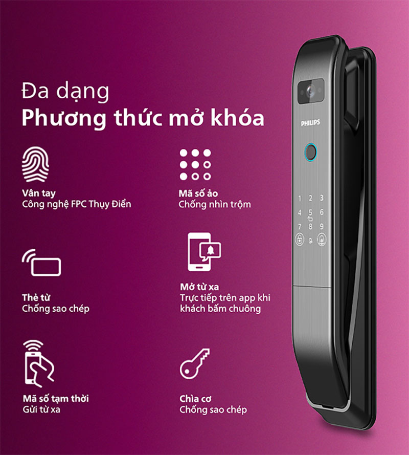 Khóa vân tay Philips DDL303-VP chính hãng Khóa vân tay Philips DDL303-VP chính hãng