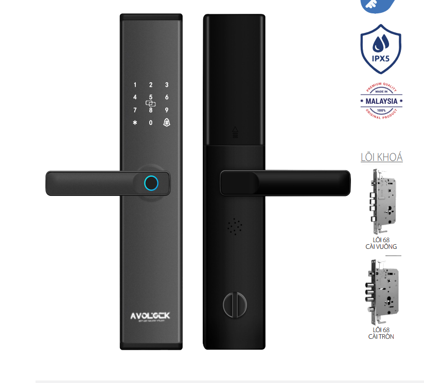 Khóa vân tay Avolock AV-62-B App wifi