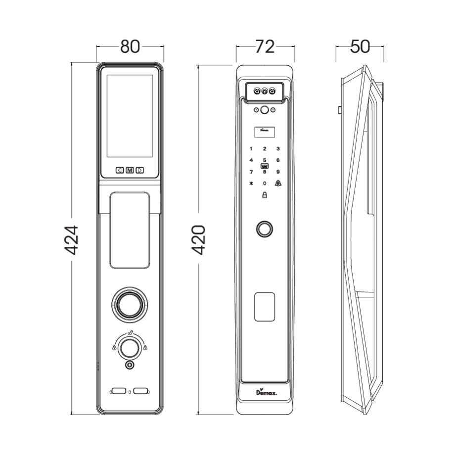 Khóa Face ID Demax EL966 CNC Grey chính hãng Khóa Face ID Demax EL966 CNC Grey chính hãng