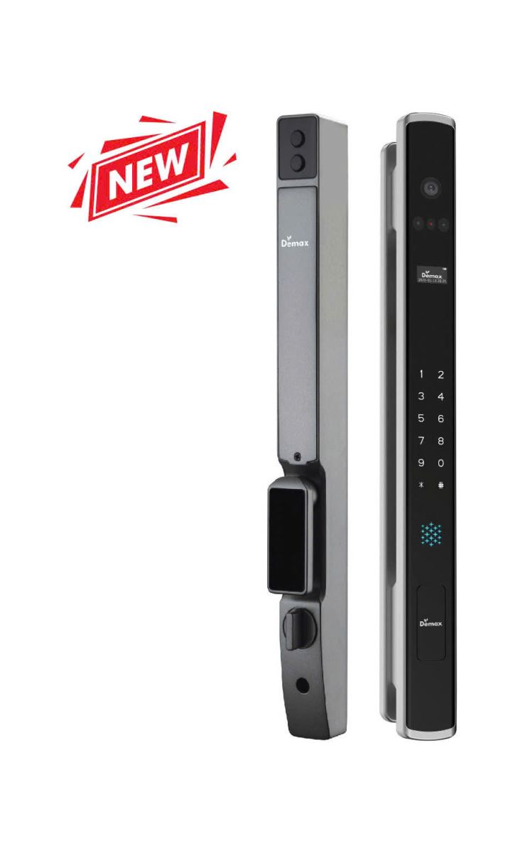 Khóa cửa nhôm Demax EL909 AG Remote Face ID, App wifi, camera