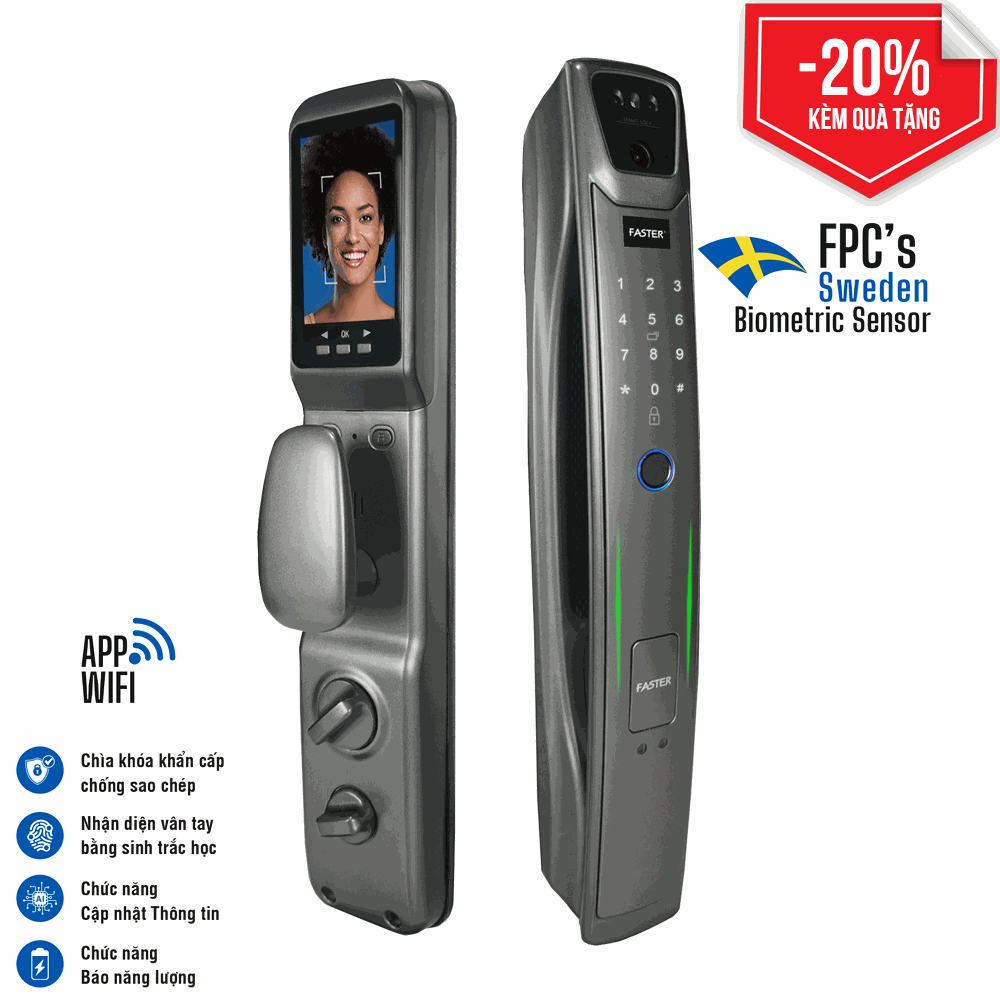 Khóa Face ID Faster FS007FD3D-BM App wifi