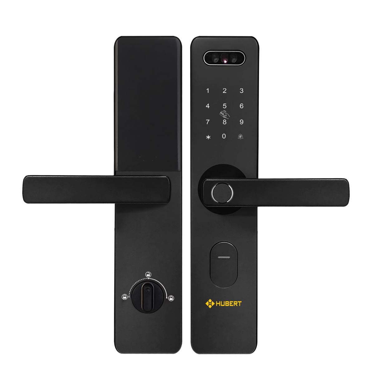 Khóa Face ID Hubert HB CG75 Black kết nối app, chống nước