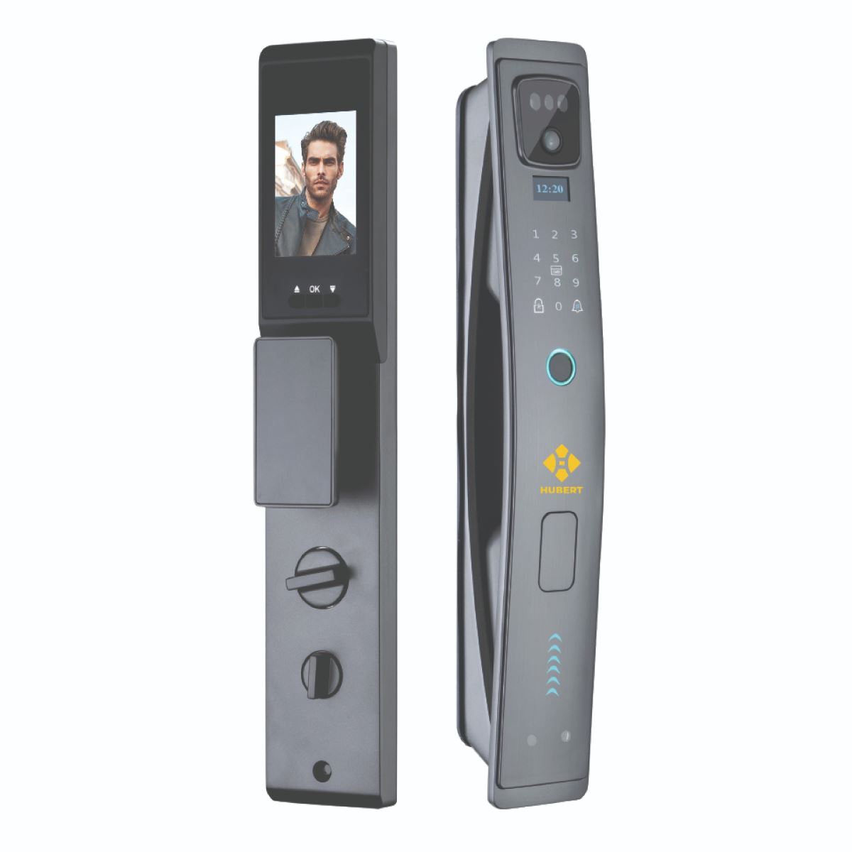 Khóa vân tay Hubert HB CG79 Nano Gray App wifi, camera