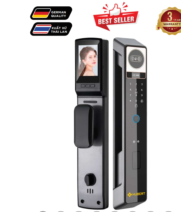 Khóa Face ID Hubert HB CG88 Black kết nối app