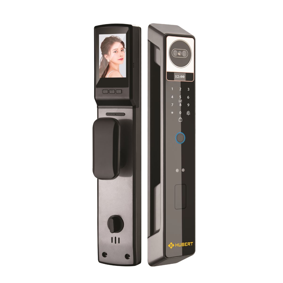 Khóa vân tay Hubert HB CG69F Black Face ID, kết nối app