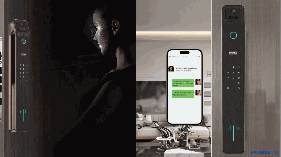Khóa Face ID Hyundai HY-SLA808F Black chính hãng Khóa Face ID Hyundai HY-SLA808F Black chính hãng