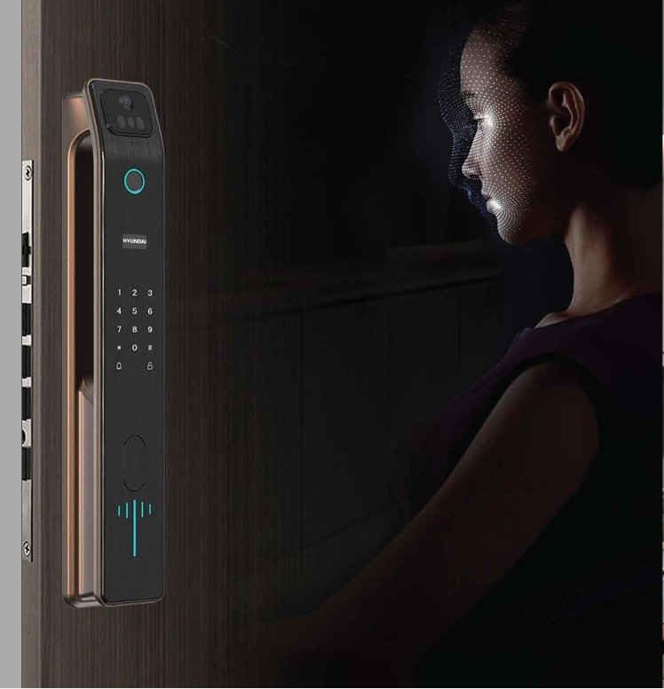 Khóa Face ID Hyundai HY-SLA808F Brown chính hãng Khóa Face ID Hyundai HY-SLA808F Brown chính hãng