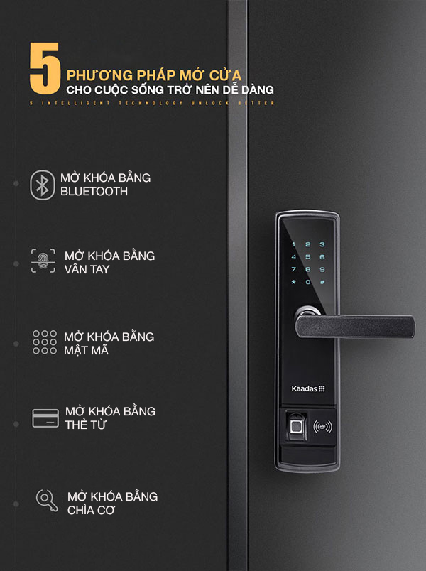 Khóa vân tay Kaadas 5155 chính hãng Khóa vân tay Kaadas 5155 chính hãng