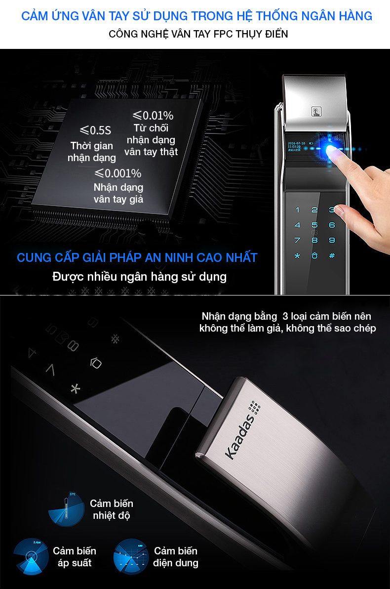 Khóa vân tay Kaadas K7 chính hãng – ảnh 6
