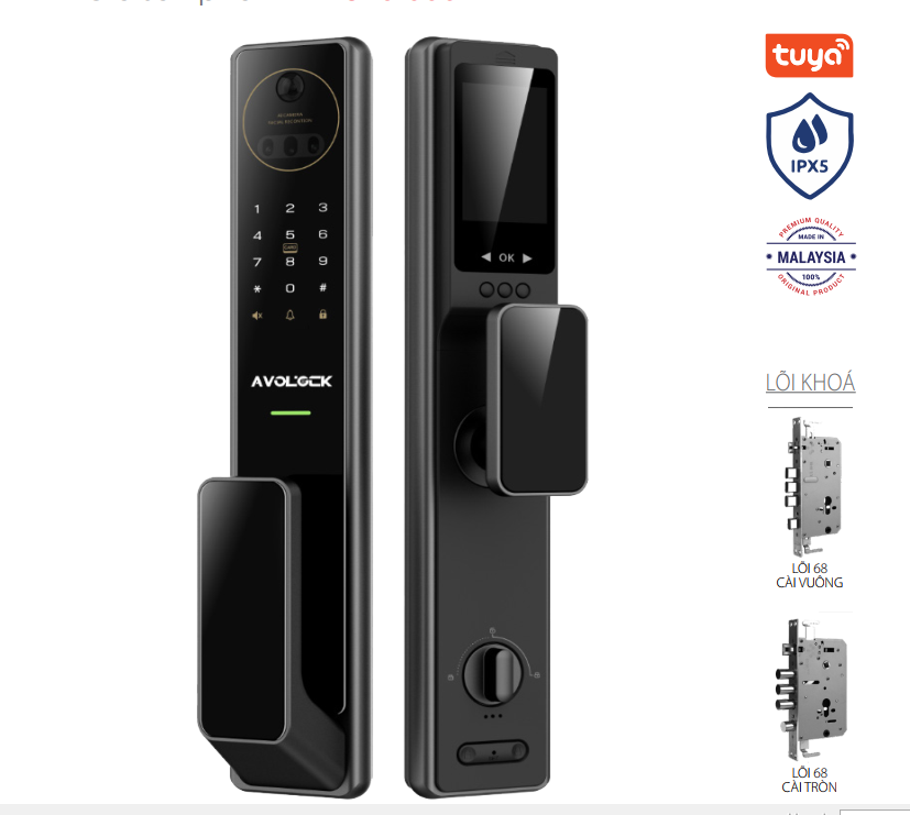 Khóa Face ID Avolock AL-82FRVT-B App wifi