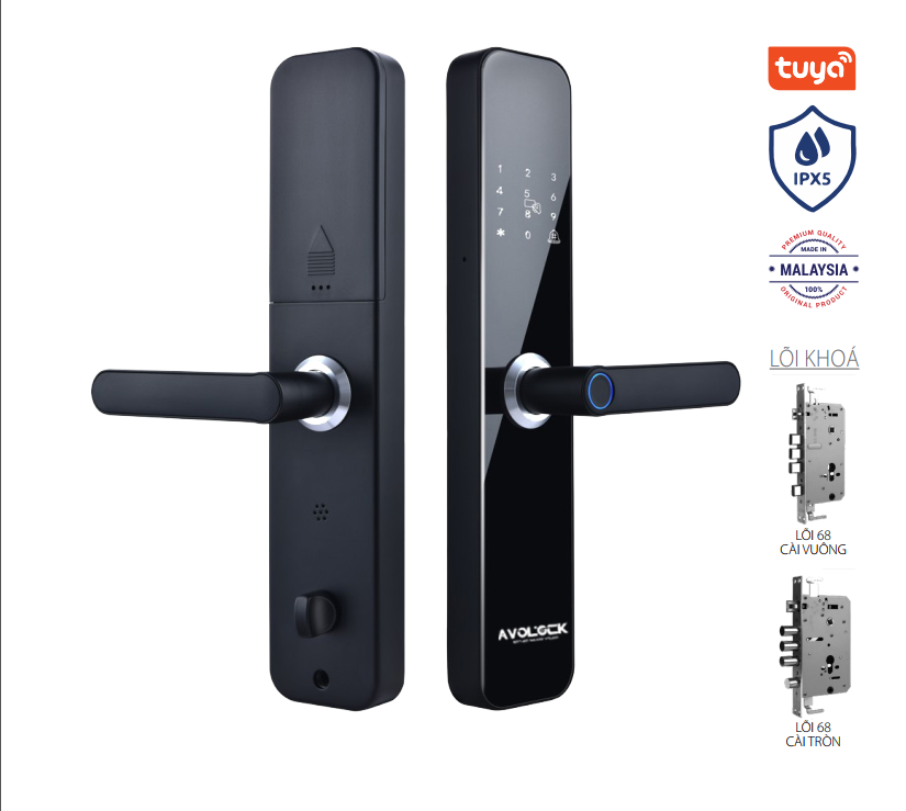 Khóa vân tay Avolock AV 68 Black App wifi