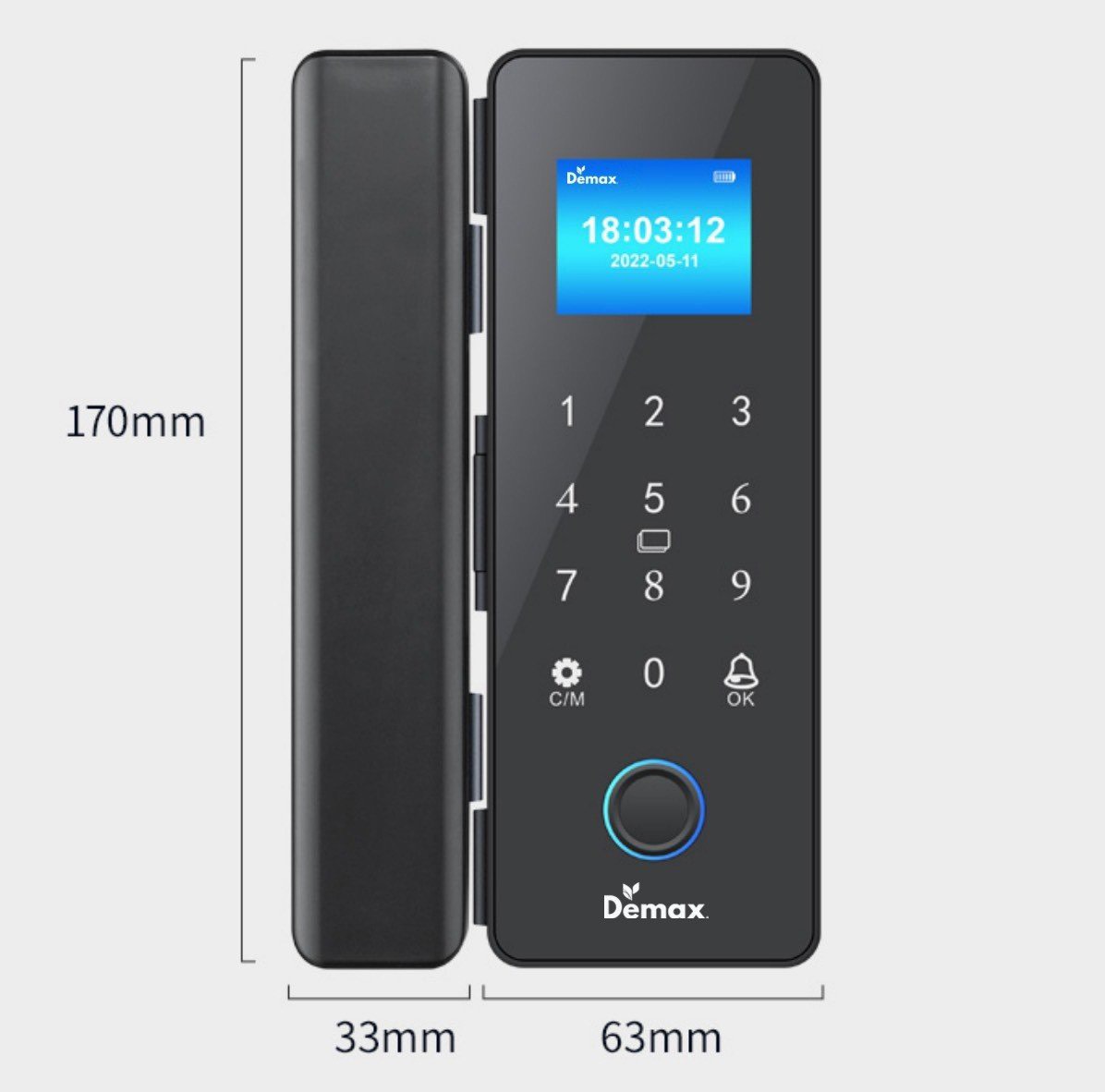 Khóa cửa kính Demax SL800 G Black Remote chính hãng Khóa cửa kính Demax SL800 G Black Remote chính hãng