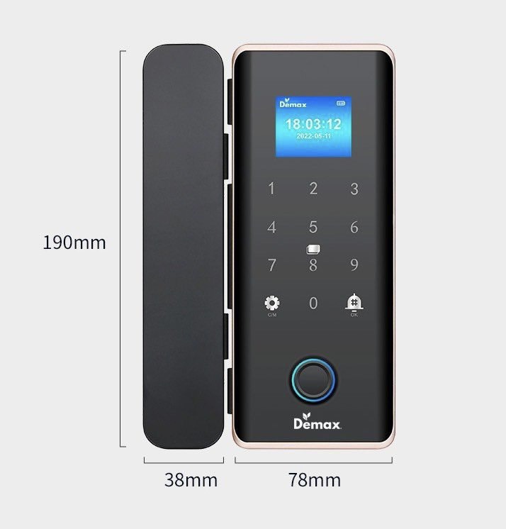 Khóa cửa kính Demax SL800 G Remote App wifi