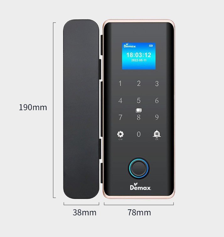 Khóa cửa kính Demax SL800 G Remote chính hãng Khóa cửa kính Demax SL800 G Remote chính hãng