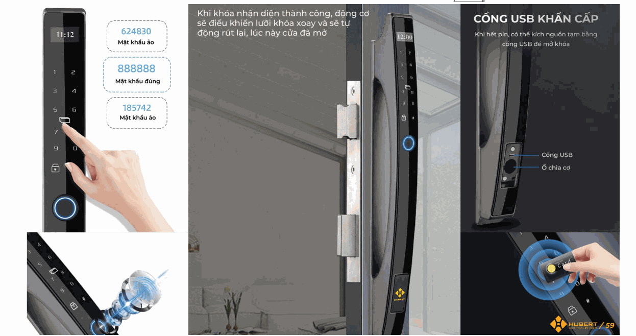 Khóa cửa nhôm Hubert HB CN86 Black chính hãng Khóa cửa nhôm Hubert HB CN86 Black chính hãng
