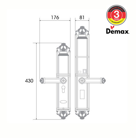 Chi tiết thiết kế Khóa tân cổ điển Demax EL822 Gold Chi tiết thiết kế Khóa tân cổ điển Demax EL822 Gold